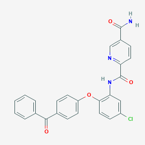 molecular formula C26H18ClN3O4 B7421647 2-N-[2-(4-benzoylphenoxy)-5-chlorophenyl]pyridine-2,5-dicarboxamide 