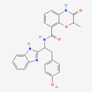 N-[1-(1H-benzimidazol-2-yl)-2-(4-hydroxyphenyl)ethyl]-2-methyl-3-oxo-4H-1,4-benzoxazine-8-carboxamide