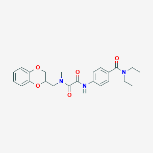 molecular formula C23H27N3O5 B7421685 N-[4-(diethylcarbamoyl)phenyl]-N'-(2,3-dihydro-1,4-benzodioxin-3-ylmethyl)-N'-methyloxamide 