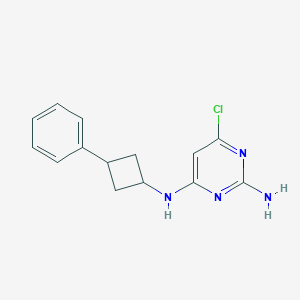 molecular formula C14H15ClN4 B7421749 6-chloro-4-N-(3-phenylcyclobutyl)pyrimidine-2,4-diamine 