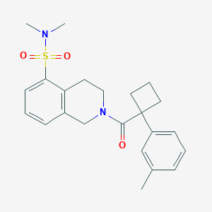 N,N-dimethyl-2-[1-(3-methylphenyl)cyclobutanecarbonyl]-3,4-dihydro-1H-isoquinoline-5-sulfonamide