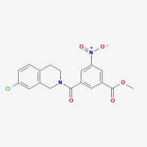 molecular formula C18H15ClN2O5 B7421758 methyl 3-(7-chloro-3,4-dihydro-1H-isoquinoline-2-carbonyl)-5-nitrobenzoate 