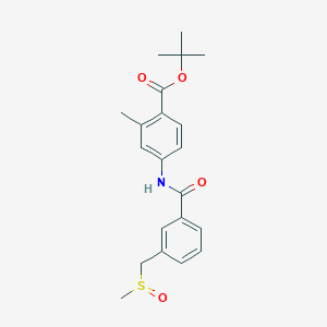 molecular formula C21H25NO4S B7421772 Tert-butyl 2-methyl-4-[[3-(methylsulfinylmethyl)benzoyl]amino]benzoate 