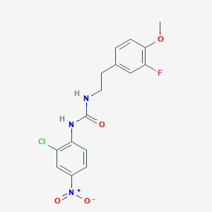 molecular formula C16H15ClFN3O4 B7421773 1-(2-Chloro-4-nitrophenyl)-3-[2-(3-fluoro-4-methoxyphenyl)ethyl]urea 