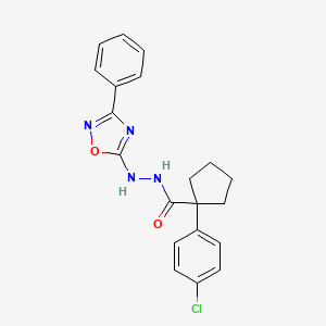 1-(4-chlorophenyl)-N'-(3-phenyl-1,2,4-oxadiazol-5-yl)cyclopentane-1-carbohydrazide