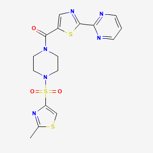 [4-[(2-Methyl-1,3-thiazol-4-yl)sulfonyl]piperazin-1-yl]-(2-pyrimidin-2-yl-1,3-thiazol-5-yl)methanone