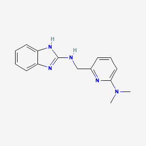 molecular formula C15H17N5 B7421828 N-[[6-(dimethylamino)pyridin-2-yl]methyl]-1H-benzimidazol-2-amine 