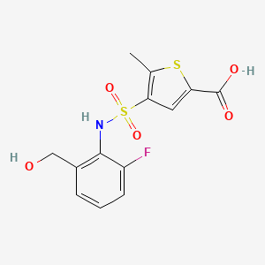 4-[[2-Fluoro-6-(hydroxymethyl)phenyl]sulfamoyl]-5-methylthiophene-2-carboxylic acid