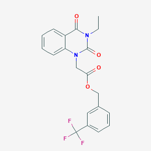 molecular formula C20H17F3N2O4 B7421836 [3-(Trifluoromethyl)phenyl]methyl 2-(3-ethyl-2,4-dioxoquinazolin-1-yl)acetate 