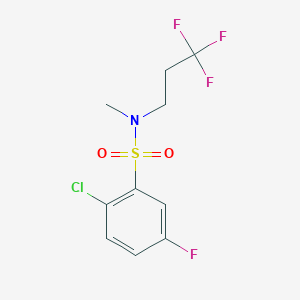 molecular formula C10H10ClF4NO2S B7421884 2-chloro-5-fluoro-N-methyl-N-(3,3,3-trifluoropropyl)benzenesulfonamide 