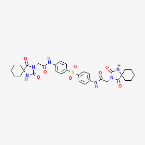 2-(2,4-dioxo-1,3-diazaspiro[4.5]decan-3-yl)-N-[4-[4-[[2-(2,4-dioxo-1,3-diazaspiro[4.5]decan-3-yl)acetyl]amino]phenyl]sulfonylphenyl]acetamide