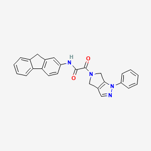 molecular formula C26H20N4O2 B7421914 N-(9H-fluoren-2-yl)-2-oxo-2-(1-phenyl-4,6-dihydropyrrolo[3,4-c]pyrazol-5-yl)acetamide 