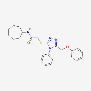 N-cycloheptyl-2-[[5-(phenoxymethyl)-4-phenyl-1,2,4-triazol-3-yl]sulfanyl]acetamide