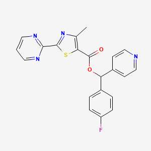 [(4-Fluorophenyl)-pyridin-4-ylmethyl] 4-methyl-2-pyrimidin-2-yl-1,3-thiazole-5-carboxylate