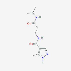 molecular formula C12H20N4O2 B7421958 1,5-dimethyl-N-[3-oxo-3-(propan-2-ylamino)propyl]pyrazole-4-carboxamide 