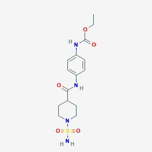 molecular formula C15H22N4O5S B7421966 ethyl N-[4-[(1-sulfamoylpiperidine-4-carbonyl)amino]phenyl]carbamate 