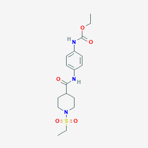 molecular formula C17H25N3O5S B7421969 ethyl N-[4-[(1-ethylsulfonylpiperidine-4-carbonyl)amino]phenyl]carbamate 