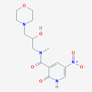 molecular formula C14H20N4O6 B7421972 N-(2-hydroxy-3-morpholin-4-ylpropyl)-N-methyl-5-nitro-2-oxo-1H-pyridine-3-carboxamide 