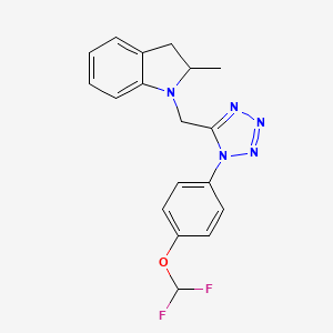 1-[[1-[4-(Difluoromethoxy)phenyl]tetrazol-5-yl]methyl]-2-methyl-2,3-dihydroindole