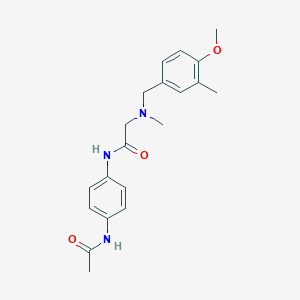 N-(4-acetamidophenyl)-2-[(4-methoxy-3-methylphenyl)methyl-methylamino]acetamide