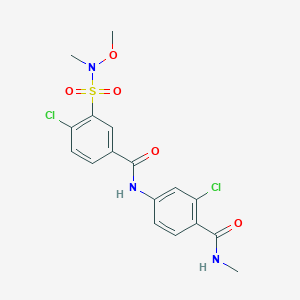 molecular formula C17H17Cl2N3O5S B7422012 4-chloro-N-[3-chloro-4-(methylcarbamoyl)phenyl]-3-[methoxy(methyl)sulfamoyl]benzamide 