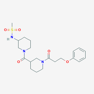 N-[1-[1-(3-phenoxypropanoyl)piperidine-3-carbonyl]piperidin-3-yl]methanesulfonamide