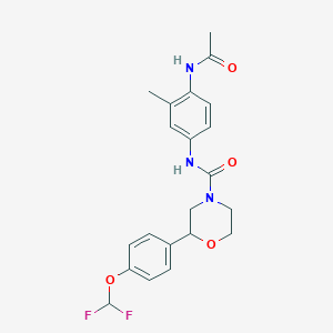 molecular formula C21H23F2N3O4 B7422026 N-(4-acetamido-3-methylphenyl)-2-[4-(difluoromethoxy)phenyl]morpholine-4-carboxamide 