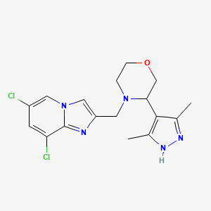 4-[(6,8-dichloroimidazo[1,2-a]pyridin-2-yl)methyl]-3-(3,5-dimethyl-1H-pyrazol-4-yl)morpholine