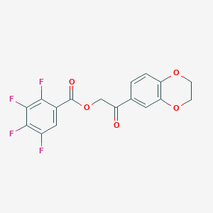 molecular formula C17H10F4O5 B7422039 [2-(2,3-Dihydro-1,4-benzodioxin-6-yl)-2-oxoethyl] 2,3,4,5-tetrafluorobenzoate 