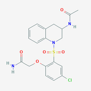 2-[2-[(3-acetamido-3,4-dihydro-2H-quinolin-1-yl)sulfonyl]-4-chlorophenoxy]acetamide