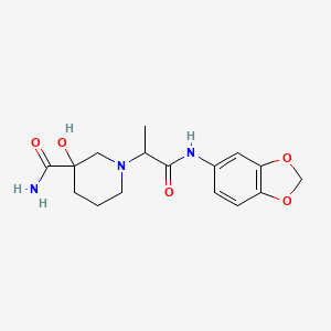 1-[1-(1,3-Benzodioxol-5-ylamino)-1-oxopropan-2-yl]-3-hydroxypiperidine-3-carboxamide