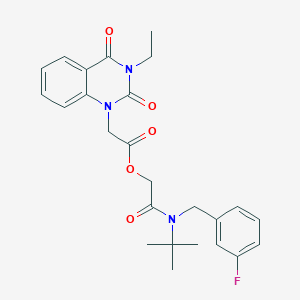 [2-[Tert-butyl-[(3-fluorophenyl)methyl]amino]-2-oxoethyl] 2-(3-ethyl-2,4-dioxoquinazolin-1-yl)acetate