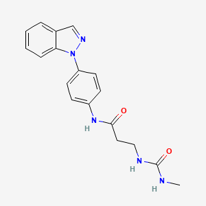 molecular formula C18H19N5O2 B7422123 N-(4-indazol-1-ylphenyl)-3-(methylcarbamoylamino)propanamide 