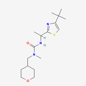 3-[1-(4-Tert-butyl-1,3-thiazol-2-yl)ethyl]-1-methyl-1-(oxan-4-ylmethyl)urea