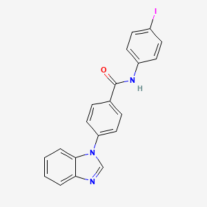 molecular formula C20H14IN3O B7422151 4-(benzimidazol-1-yl)-N-(4-iodophenyl)benzamide 