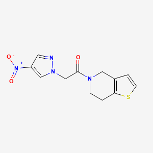 molecular formula C12H12N4O3S B7422154 1-(6,7-dihydro-4H-thieno[3,2-c]pyridin-5-yl)-2-(4-nitropyrazol-1-yl)ethanone 