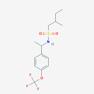 molecular formula C14H20F3NO3S B7422155 2-methyl-N-[1-[4-(trifluoromethoxy)phenyl]ethyl]butane-1-sulfonamide 