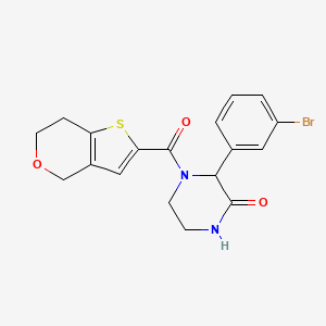 3-(3-bromophenyl)-4-(6,7-dihydro-4H-thieno[3,2-c]pyran-2-carbonyl)piperazin-2-one