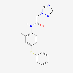 N-(2-methyl-4-phenylsulfanylphenyl)-2-(1,2,4-triazol-1-yl)acetamide