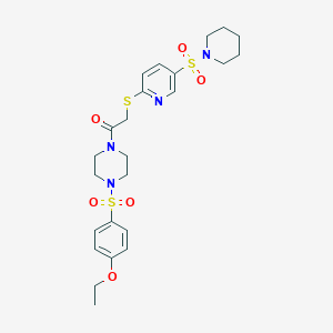 1-[4-(4-Ethoxyphenyl)sulfonylpiperazin-1-yl]-2-(5-piperidin-1-ylsulfonylpyridin-2-yl)sulfanylethanone