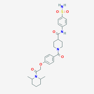 1-[4-[2-(2,6-dimethylpiperidin-1-yl)-2-oxoethoxy]benzoyl]-N-(4-sulfamoylphenyl)piperidine-4-carboxamide