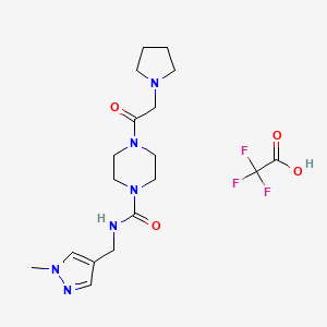 N-[(1-methylpyrazol-4-yl)methyl]-4-(2-pyrrolidin-1-ylacetyl)piperazine-1-carboxamide;2,2,2-trifluoroacetic acid