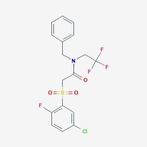 N-benzyl-2-(5-chloro-2-fluorophenyl)sulfonyl-N-(2,2,2-trifluoroethyl)acetamide