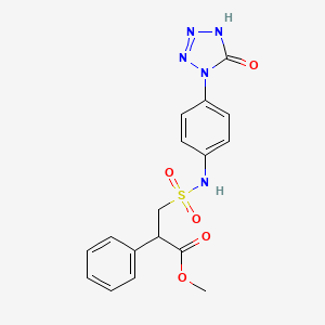 molecular formula C17H17N5O5S B7422350 methyl 3-[[4-(5-oxo-1H-tetrazol-4-yl)phenyl]sulfamoyl]-2-phenylpropanoate 