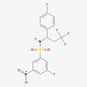 3-fluoro-5-nitro-N-[3,3,3-trifluoro-1-(4-fluorophenyl)propyl]benzenesulfonamide