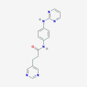 molecular formula C17H16N6O B7422373 3-pyrimidin-5-yl-N-[4-(pyrimidin-2-ylamino)phenyl]propanamide 