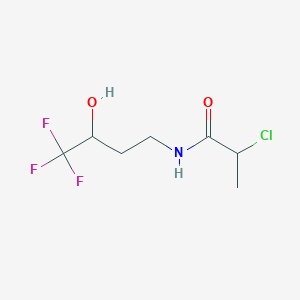 molecular formula C7H11ClF3NO2 B7422386 2-chloro-N-(4,4,4-trifluoro-3-hydroxybutyl)propanamide 