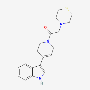 molecular formula C19H23N3OS B7422394 1-[4-(1H-indol-3-yl)-3,6-dihydro-2H-pyridin-1-yl]-2-thiomorpholin-4-ylethanone 