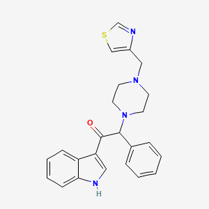 molecular formula C24H24N4OS B7422408 1-(1H-indol-3-yl)-2-phenyl-2-[4-(1,3-thiazol-4-ylmethyl)piperazin-1-yl]ethanone 