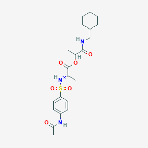 molecular formula C21H31N3O6S B7422410 [1-(cyclohexylmethylamino)-1-oxopropan-2-yl] (2S)-2-[(4-acetamidophenyl)sulfonylamino]propanoate 